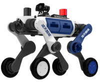 治安巡邏輪足機器狗（輪足，集成一體式遙控器+對講照明+警示燈+自主跟隨）